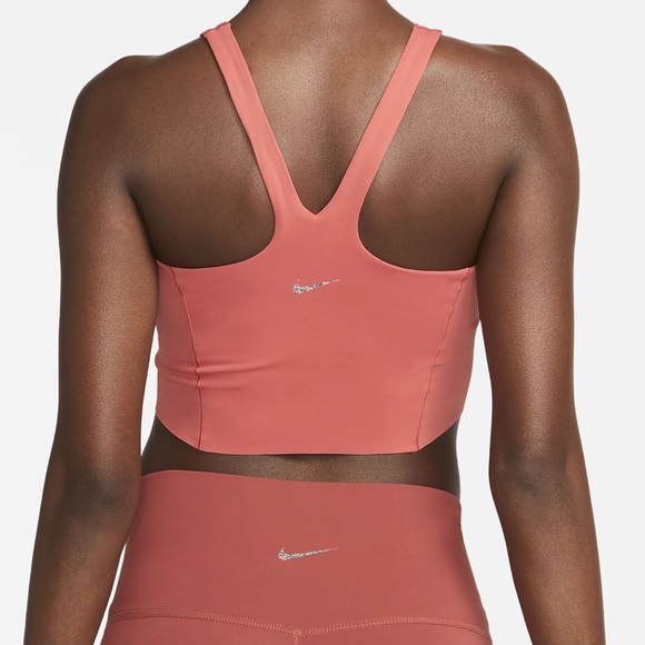 Nike Yoga Dri-FIT Luxe Crop Tank Top Size Small Coral/Peach/Pink - Picture 5 of 9